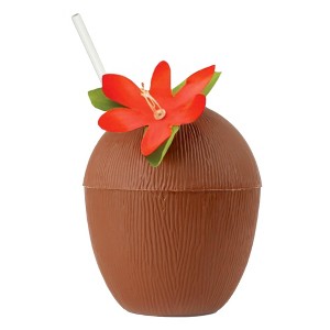 Henbrandt Coconut Cup Flower and Straw - 1 of 4