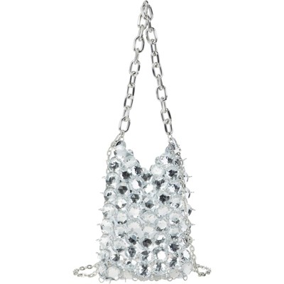 FATMOON Women's Acrylic Transparent Crystal Evening Handbag - Small Square Crossbody Bag with Beaded Detail