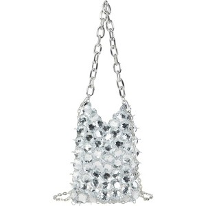 FATMOON Women's Acrylic Transparent Crystal Evening Handbag - Small Square Crossbody Bag with Beaded Detail - 1 of 4