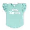 The Juniper Shop Little Darling Flutter Sleeve Tee - 2T - Seafoam - 3 of 4