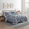 Eddie Bauer Cozy Plaid Patchwork 100% Cotton Quilt Set Blue - image 2 of 4