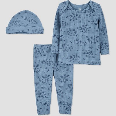 Image of Carter's Just One You® Baby Girls' 3pc Top & Bottom Set with Hat - Blue Newborn