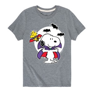 Boys' - Peanuts - Snoopy Woodstock Vampire Short Sleeve Graphic T-Shirt - 1 of 4