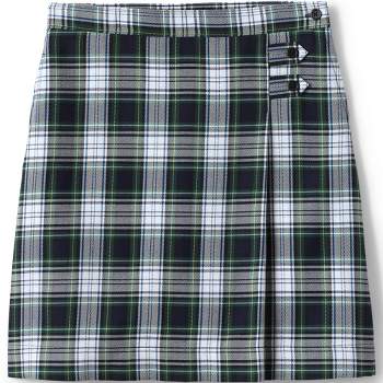 Lands' End School Uniform Kids Plaid A-line Skirt Below the Knee