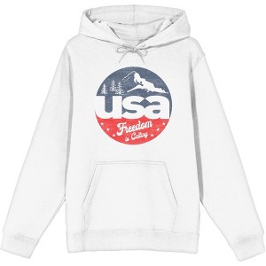 Americana USA Freedom Is Calling Adult Long Sleeve Hoodie - 1 of 2