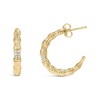 Haus of Brilliance 14K Yellow Gold Plated Silver 1/6 Cttw Hammered J Hoop Earrings - 3 of 4
