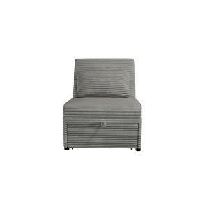 Poundex,Upholstered Wide Welt Corduroy Convertible Chair - 1 of 4
