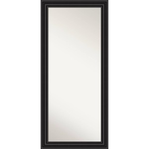 30" x 66" Non-Beveled Colonial Black Full Length Floor Leaner Mirror - Amanti Art: Polystyrene Frame, Wall Mount Option - 1 of 4