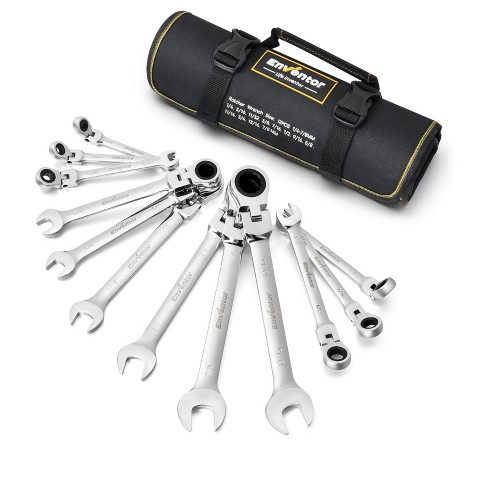 9 Piece 6 Point SAE Mirror Chrome Combination Wrench Set – Gray