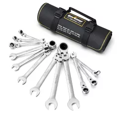 Enventor 12-piece Flex-Head  Ratcheting Combination Wrench Sets, CR-V Steel, 72-Teeth, with Carrying Bag