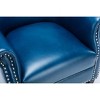 Okak Fine Accent Chair with Comfy Back Upholstery Cushion Club Chair Armchair Single Sofa for Living Room Waiting Room Reading Spaces, Navy Blue - 3 of 4