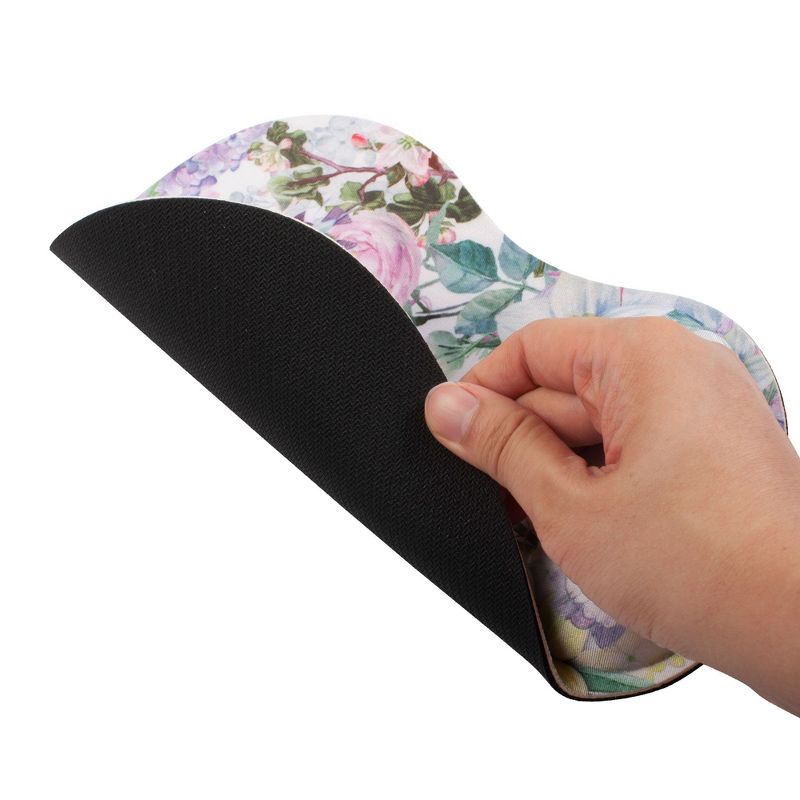 Insten Floral Mouse Pad with Wrist Support Rest, Ergonomic Support, Pain Relief Memory Foam, Non-Slip Rubber Base, Arc L, 4 of 10