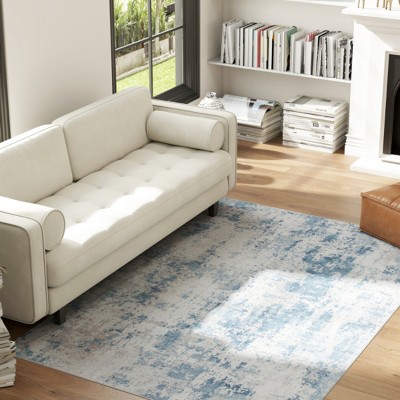 GlasFlength Rugs 5'x7' Vintage Waterproof Extra Large Area Rugs Carpet Non-Slip Rug Pads Washable Rug for Room, Multicolored, 84"*0.3"*60"