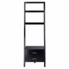 69.36" Bellamy Leaning Shelf with Storage Black - Winsome: Contemporary Design, 2 Drawers & Open Display - 3 of 4