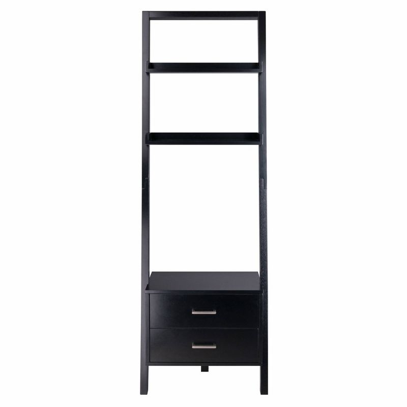 69.36&#34; Bellamy Leaning Shelf with Storage Black - Winsome, 4 of 12