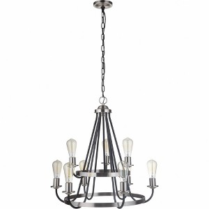 Craftmade Lighting Randolph 9 - Light Chandelier in  Flat Black/Brushed Polished Nickel - 1 of 1