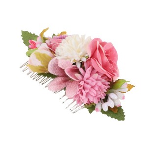 Unique Bargains Women's Flexible Simulated Flowers Side Comb 1 Pc - 1 of 4