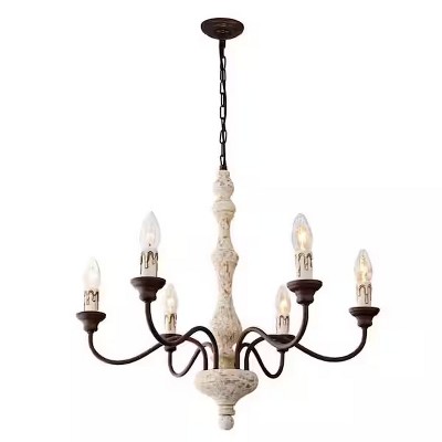 6-Light Brown Chandelier
