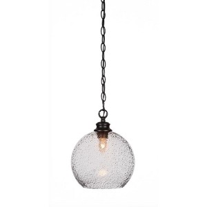 Toltec Lighting Kimbro 1 - Light Pendant in  Matte Black with 9.5" Smoke Bubble Shade - 1 of 1