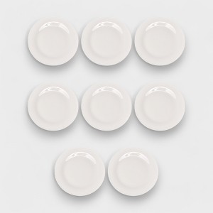 Orly Maison 8-Piece Dinner Plate Set - White Modern Stoneware Plates - 10.5" - 1 of 4