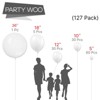 PartyWoo Balloons White Matte 36 18 12 10 5 Inch 127 pcs - 2 of 4