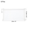 Unique Bargains Mesh Nylon Zipper Pencil Case White 6 Pcs - 2 of 4