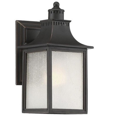 Monte Grande Bronze Outdoor Lantern with Seeded Glass