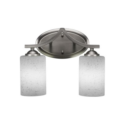Toltec Lighting Zilo 2 - Light Vanity in  Graphite with 4" White Muslin Shade