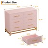 6-Drawer Wooden Dresser for Bedroom,Dresser TV Stand, Modern Storage Chest, Chest of Drawers for Bedroom, Living Room, Hallway, Entryway, Babyroom - 3 of 4