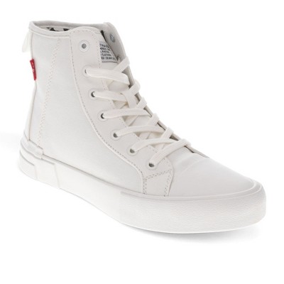 Levi's Womens Elite Twill Casual Lace Up Sneaker Shoe, White Mono, Size 7.5