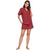Ashford & Brooks Women's Woven Short Sleeve Pajama Shorts Set - 2 of 4