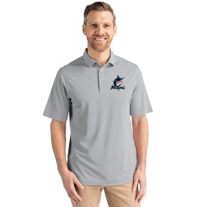 Miami Marlins Cutter & Buck Virtue Eco Pique Recycled Mens Polo - 1 of 1