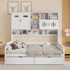 TIRAMISUBEST Twin/Full Size Daybed With 2 Storage Drawers and All-in-One Cabinet, Wooden Daybed Frame Sofa Bed with Open Storage Shelves - 2 of 4