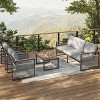 Christopher Knight Home Eckhard 4 Pieces Patio Rope Weaving Metal Seating Set with Cushion - 2 of 4