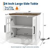 24-Inch Nightstand with Charging Station, Farmhouse End Table with Tempered Glass Doors, Adjustable Shelf, USB Ports, for Bedroom/Living Room/Office - 2 of 4