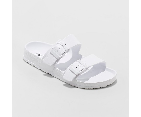 Women's Neida Wide Width Eva Two Band Slide Sandals - Shade & Shore&#153; White 5W