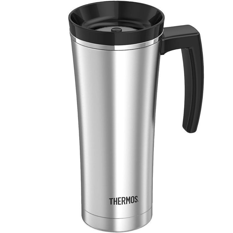 Thermos 16 oz Sipp Insulated Stainless Steel Travel Mug w/ Handle - Silver/Black, 1 of 6