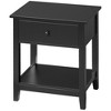 HOMCOM Modern Style Nightstand, Side Table with Drawer and Storage Shelf for Bedroom, or Living Room - image 4 of 4