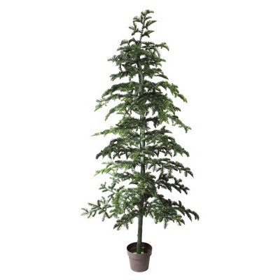 Northlight 6.5' Unlit Artificial Potted Green Spruce Topiary Tree