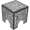 Northlight Set of 2 Antique Gray and Black Square Stackable Nesting Side Table and Stool 16" - 4 of 4