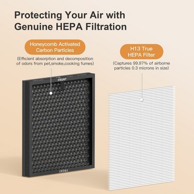 MORENTO HY4866 Genuine HEPA Air Purifier Replacement Filters, 2-Pack