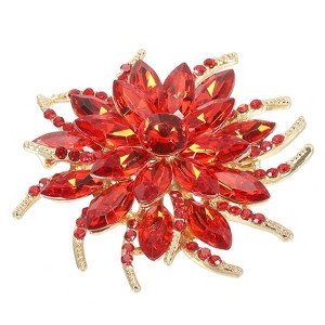 Unique Bargains Wedding Party Vintage Rhinestone Crystal Flower Lapel Brooch Pin 1 Pc - 1 of 4