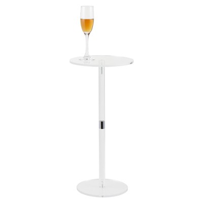 Acrylic Drink Table & Round Side Table, Modern End Table for Living Room, Bedroom, Durable, Scratch-Resistant Acrylic Furniture - Space-Saving
