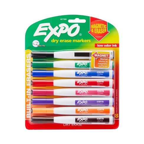 8pk Dry Erase Marker Magnetic And Eraser Fine Tip Multicolor Expo Target