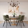 LeisureMod Bristol 27" Round Dining Table with Sintered Stone Top and Natural Wood Steel Pedestal Base for Modern Kitchen and Dining Room - 2 of 4