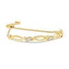 Silver Diamond Accent Alternating Swirl link Bolo Bracelet - 3 of 4