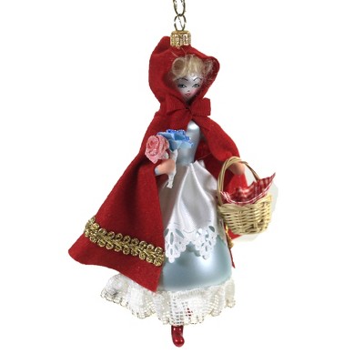 Italian Ornaments 6.0" Little Red Riding Hood Italian Ornament Basket  -  Tree Ornaments