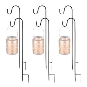 LAGarden 6 Pack Shepherds Hooks 32" Height Adjustable Premium Metal for Bird Feeder Pole Plant Hanger Garden Outdoor - 1 of 4