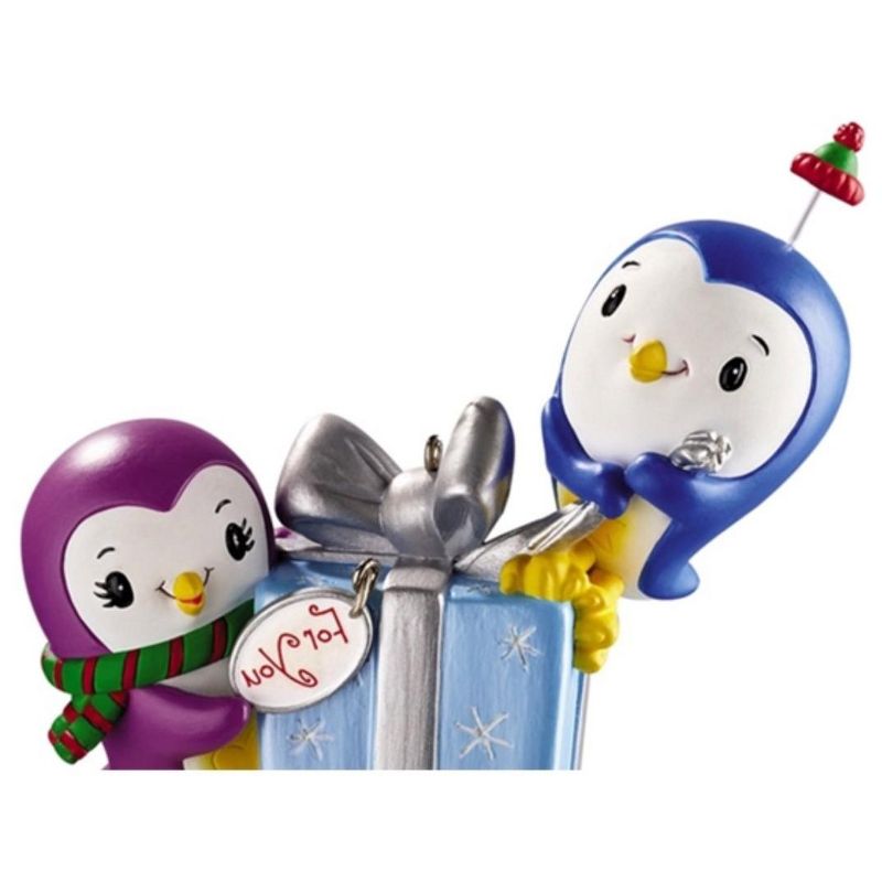 Carlton Cards 3.25" Heirloom Polar Pals Chitter and Chatter Christmas Ornament - White/Blue, 2 of 3
