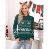 Coolmee Women's Christmas Sweater Reindeer Snowflakes Knitted Ugly Crew Neck Pullover Sweater - 2 of 4